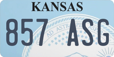 KS license plate 857ASG