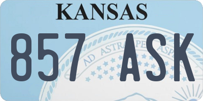 KS license plate 857ASK