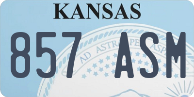 KS license plate 857ASM