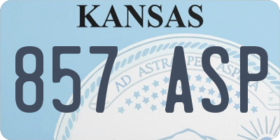 KS license plate 857ASP