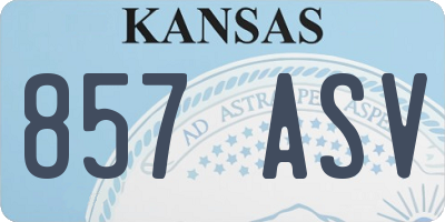 KS license plate 857ASV