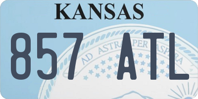 KS license plate 857ATL