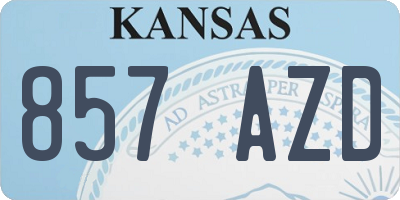 KS license plate 857AZD