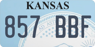 KS license plate 857BBF