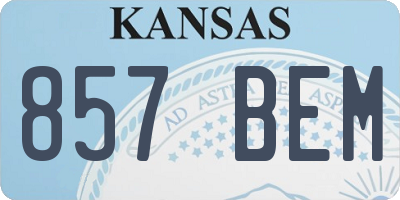 KS license plate 857BEM