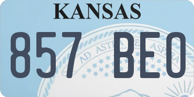 KS license plate 857BEO
