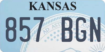KS license plate 857BGN