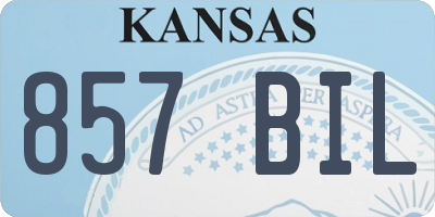 KS license plate 857BIL