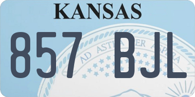 KS license plate 857BJL