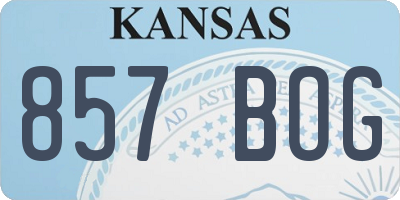 KS license plate 857BOG