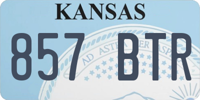 KS license plate 857BTR