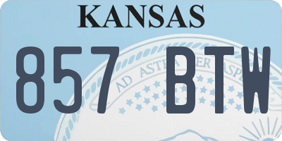 KS license plate 857BTW