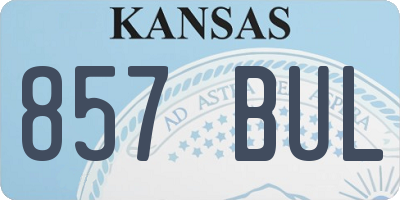 KS license plate 857BUL