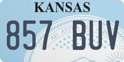 KS license plate 857BUV