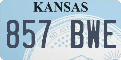 KS license plate 857BWE