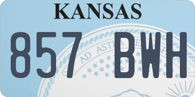 KS license plate 857BWH