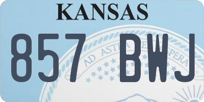KS license plate 857BWJ