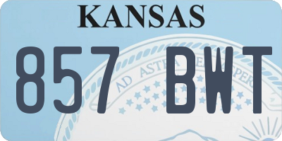 KS license plate 857BWT