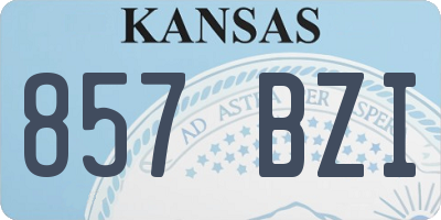 KS license plate 857BZI