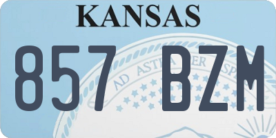 KS license plate 857BZM