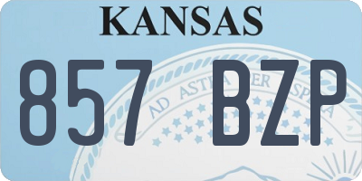 KS license plate 857BZP