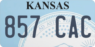 KS license plate 857CAC