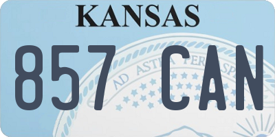 KS license plate 857CAN