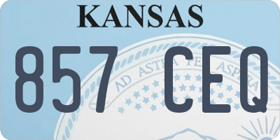KS license plate 857CEQ
