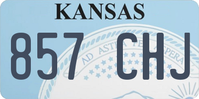 KS license plate 857CHJ