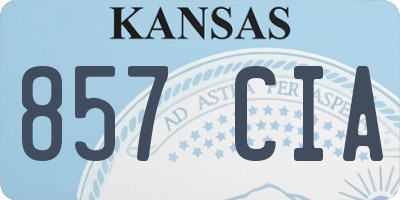 KS license plate 857CIA