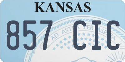 KS license plate 857CIC