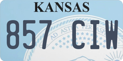 KS license plate 857CIW
