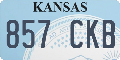 KS license plate 857CKB