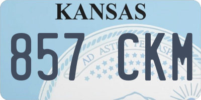 KS license plate 857CKM