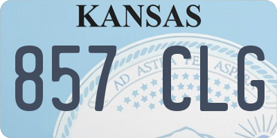 KS license plate 857CLG