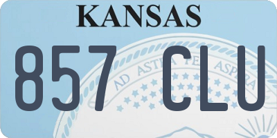 KS license plate 857CLU