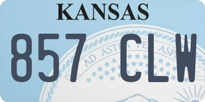 KS license plate 857CLW