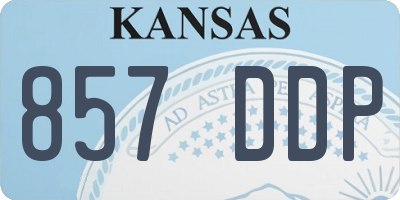 KS license plate 857DDP