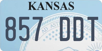 KS license plate 857DDT