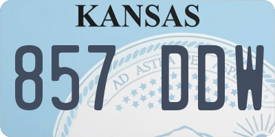 KS license plate 857DDW