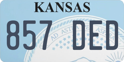 KS license plate 857DED