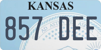 KS license plate 857DEE