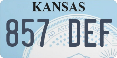 KS license plate 857DEF