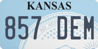 KS license plate 857DEM