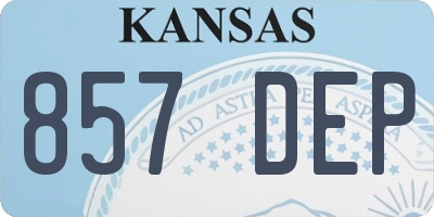 KS license plate 857DEP