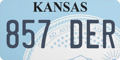 KS license plate 857DER