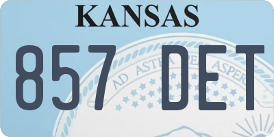 KS license plate 857DET