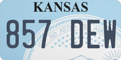 KS license plate 857DEW