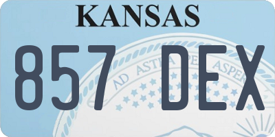 KS license plate 857DEX