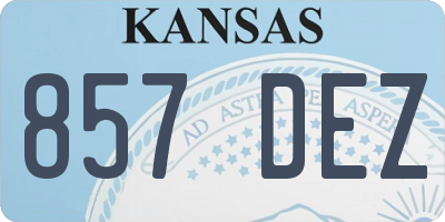 KS license plate 857DEZ